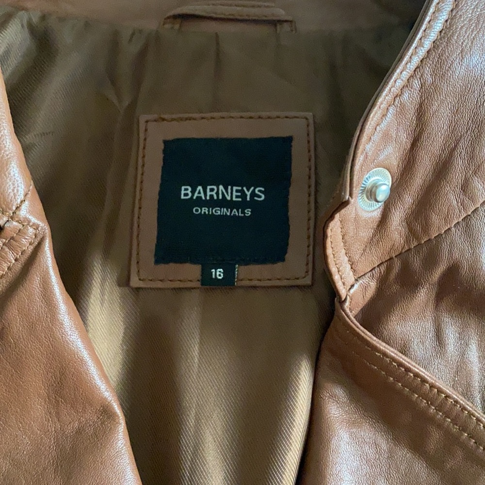 Barney’s deep tan real leather jacket - Picture 5 of 14
